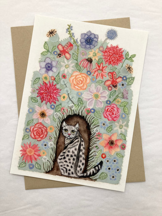 Michelle Hosking Postcard Floral Cat