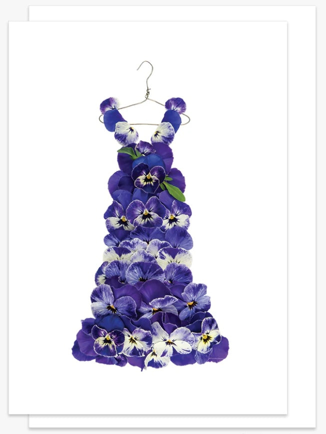 Petal & Pins Card Purple Pansy Dress