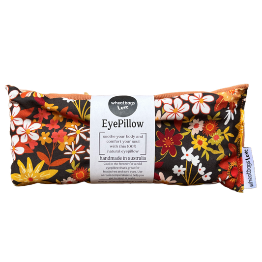 Wheatbags Love Eyepillow - Groovy Flowers Black