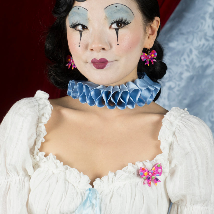 Erstwilder A Day at The Fair Collection - Polka Dot Bow Drop Earrings - Pink