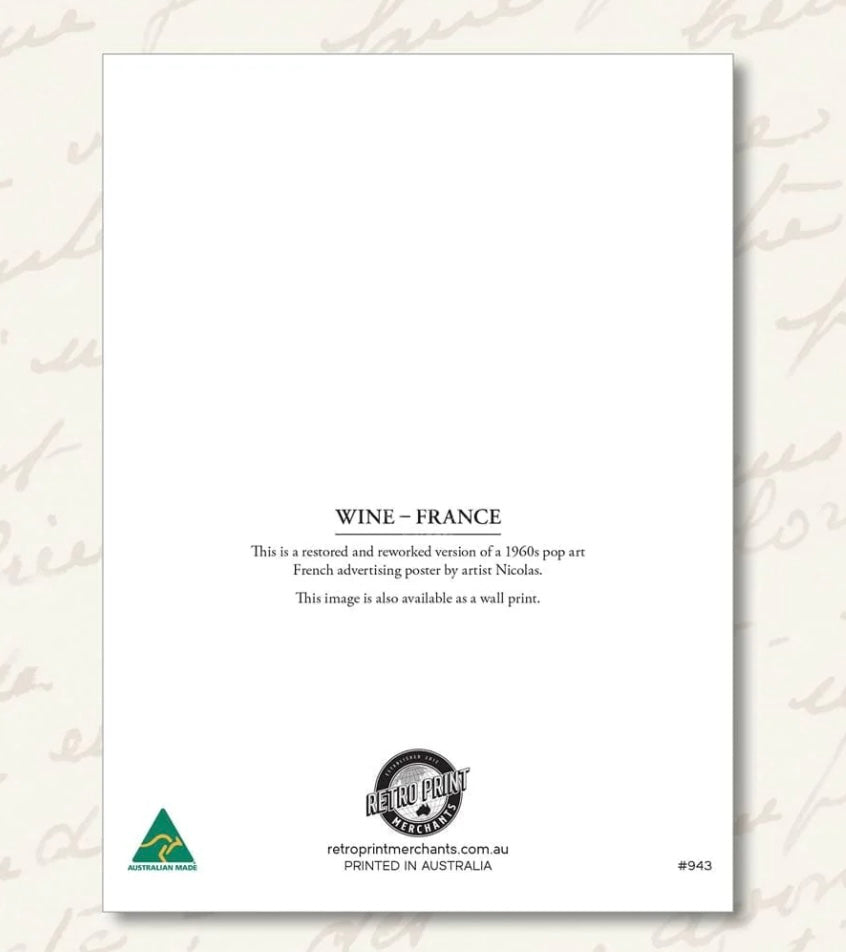 Retro Print Merchants Card - Wine