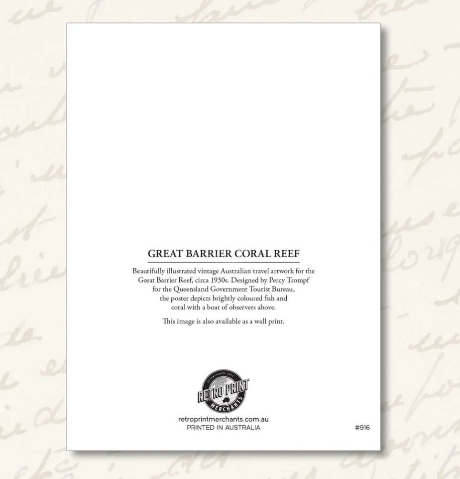 Retro Print Merchants Card - Great Barrier Reef