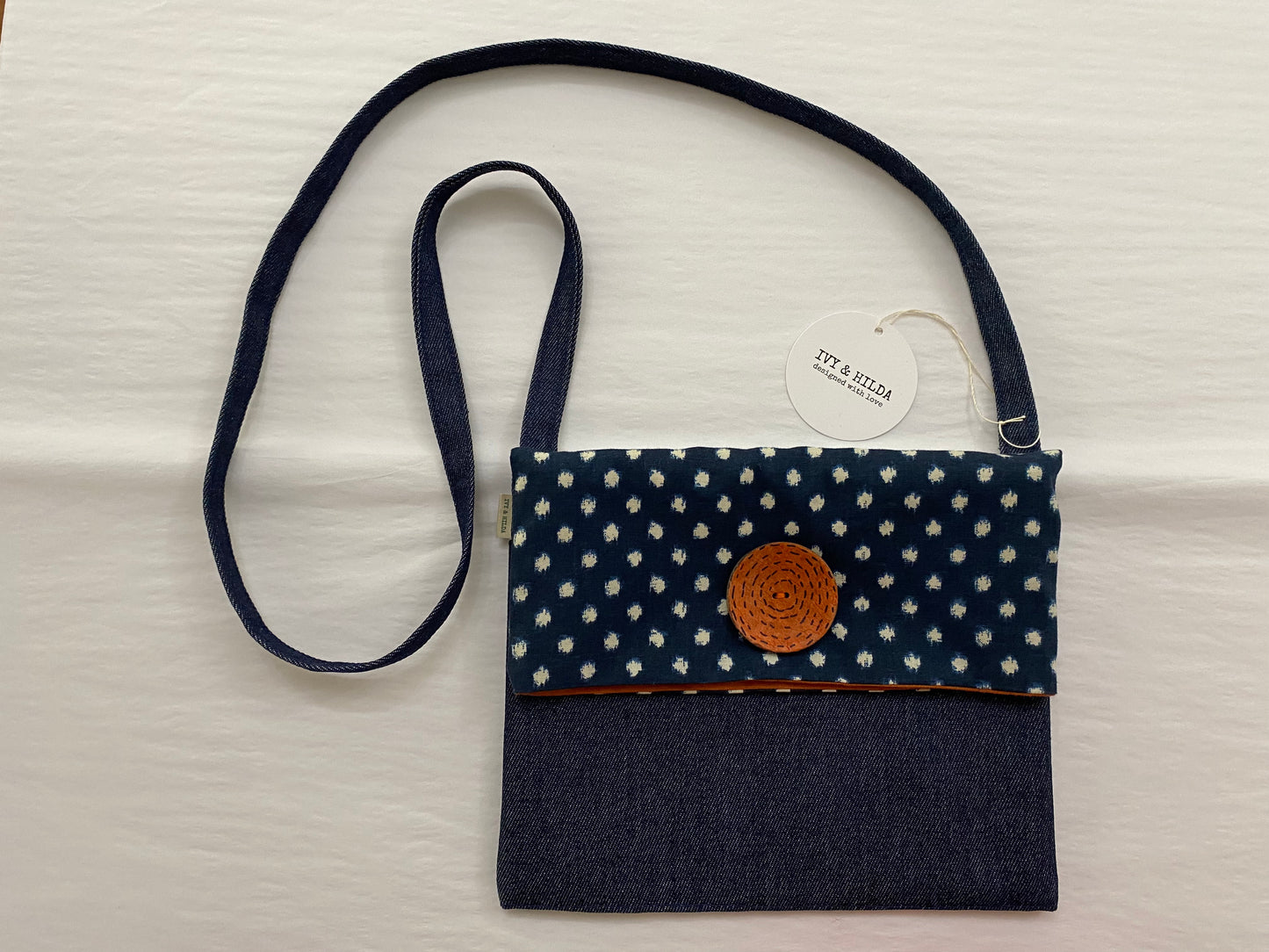 Ivy & Hilda - shibori and mustard Handbag