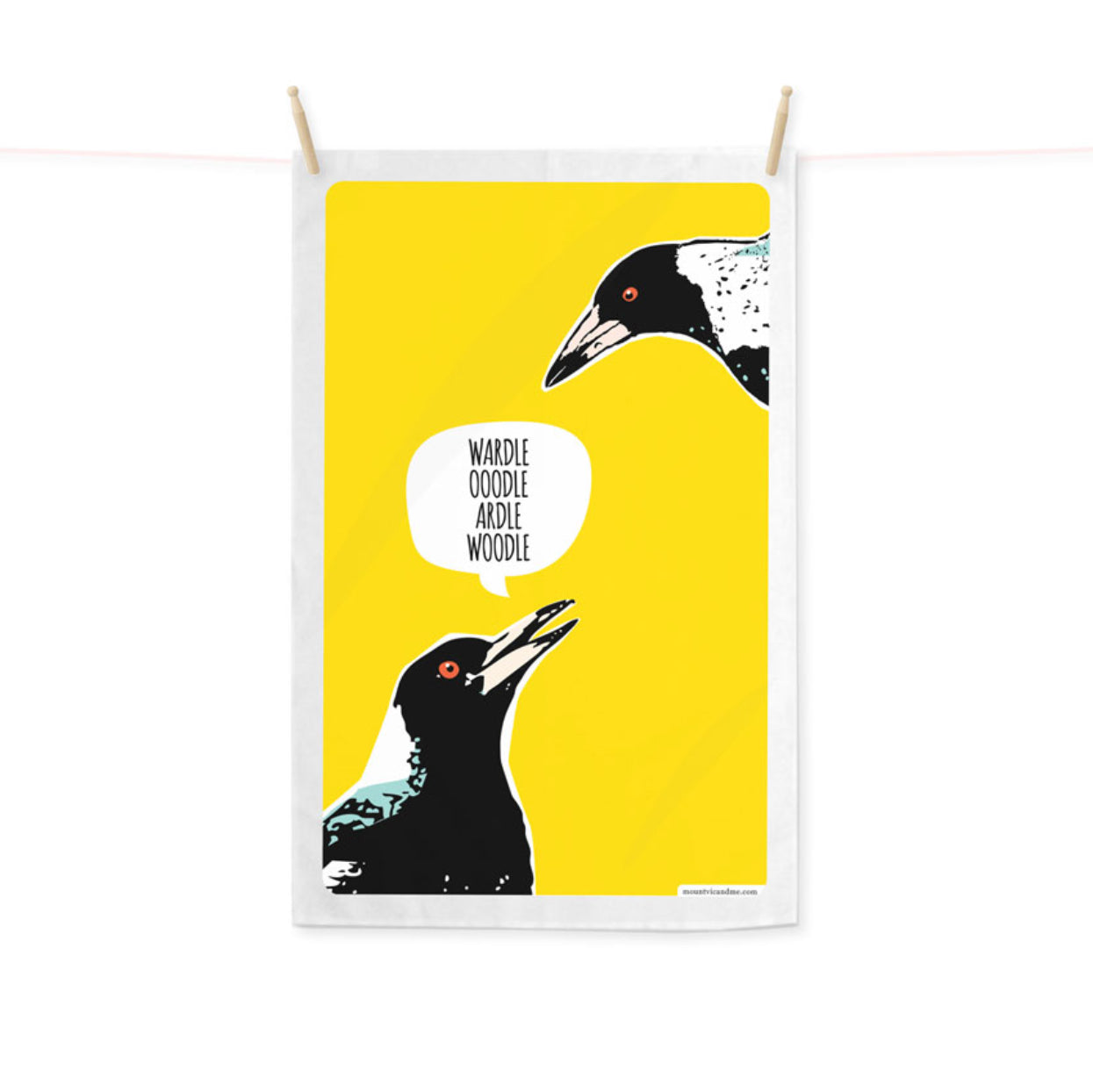 Mount Vic and Me Magpie Talk Tea Towel