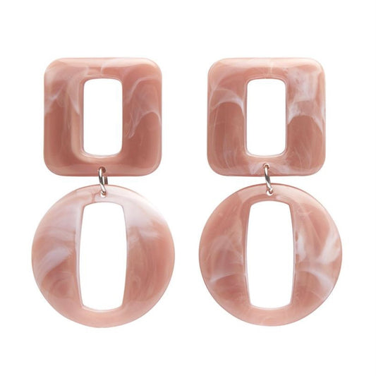 Erstwilder Statement Marble Chunky Drop Earrings - Pink