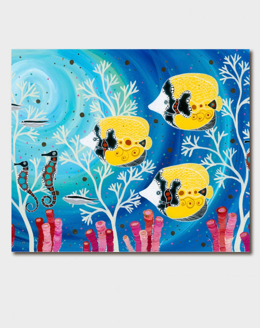 Melanie Hava Card - Three Butterfly Fish