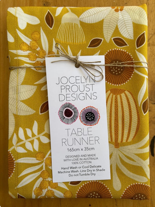Jocelyn Proust Designs Table Runner - Mustard Banksia Print