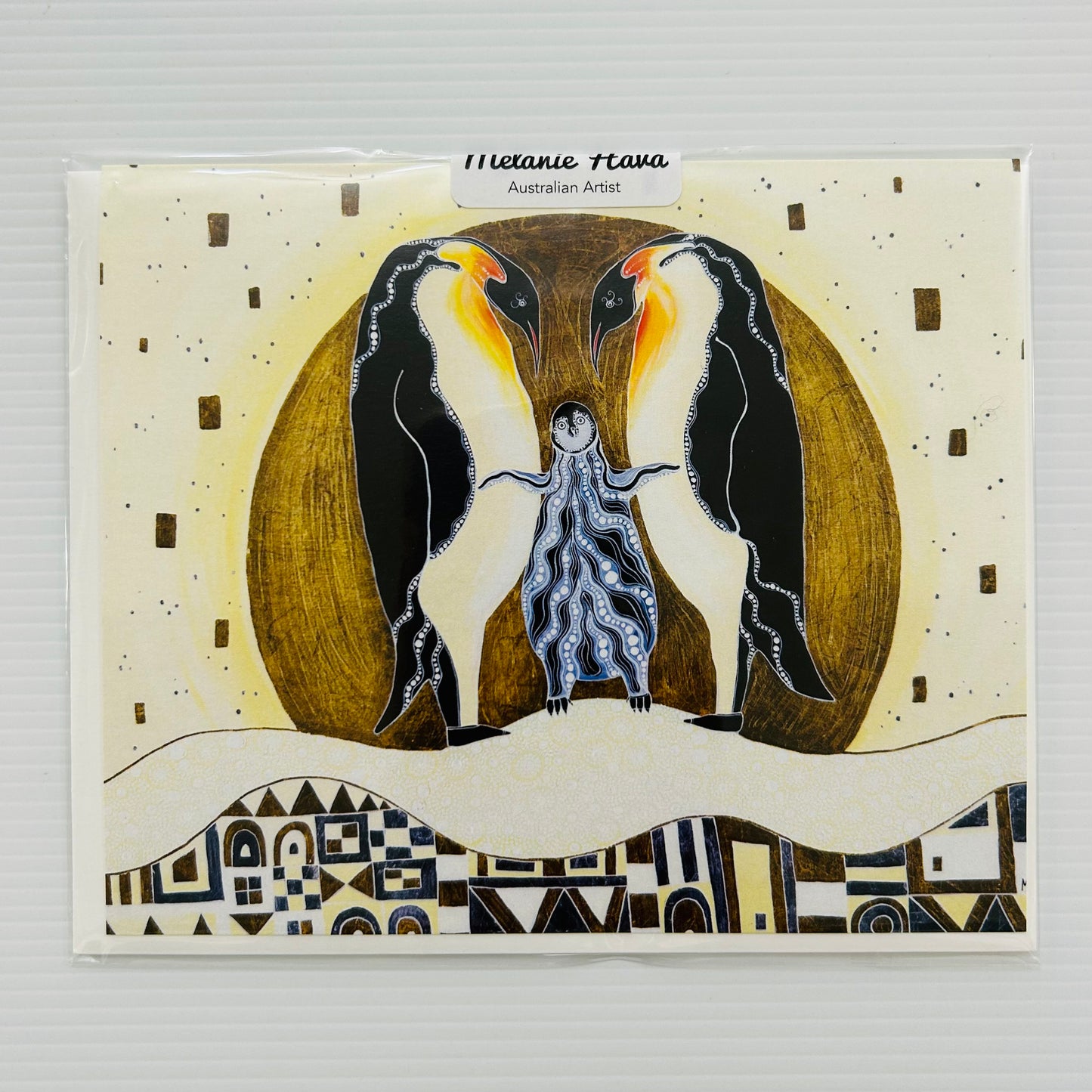 Melanie Hava Card, Penguins and Chick