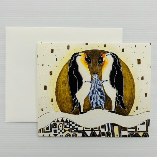 Melanie Hava Card, Penguins and Chick