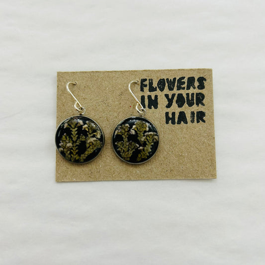 Flowers In Your Hair Medium Drop Earrings - Midnight