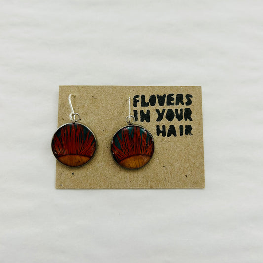 Flowers In Your Hair Medium Drop Earrings - Orange Flare