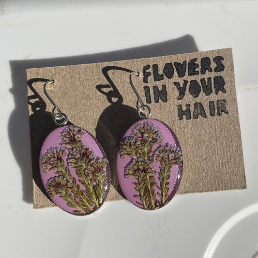 Flowers In Your Hair Large Drop Earrings - Lilac