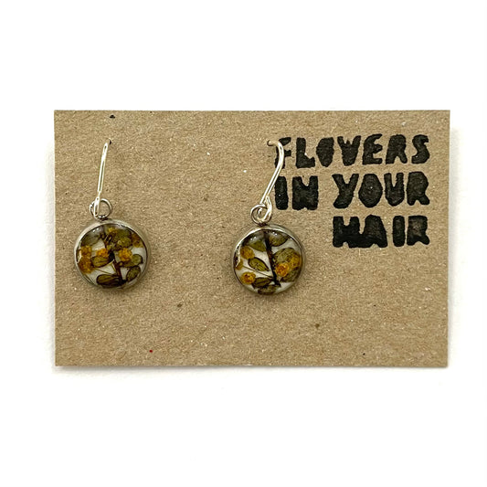 Flowers In Hour Hair Small Drop Earrings - Round, Merry