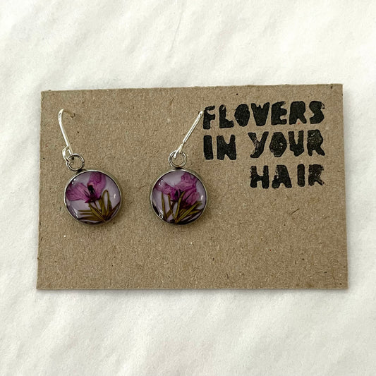 Flowers In Your Hair Small Drop Earrings - Round, Whimsy