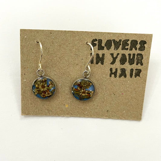 Flowers In Your Hair Small Drop Earrings - Round, Serry