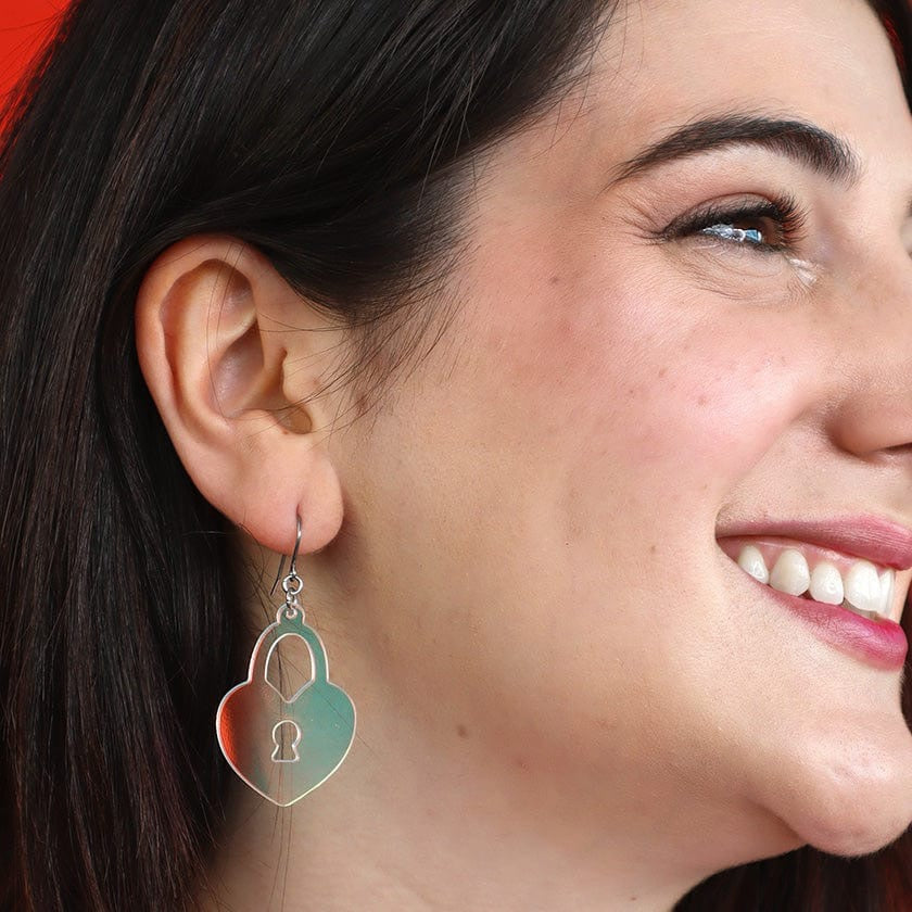 Erstwilder Heart Locket Drop Earrings - Iridescent