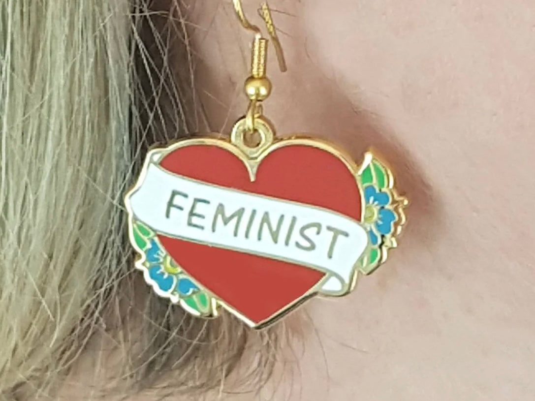 Jubly-Umph Earrings Feminist Heart