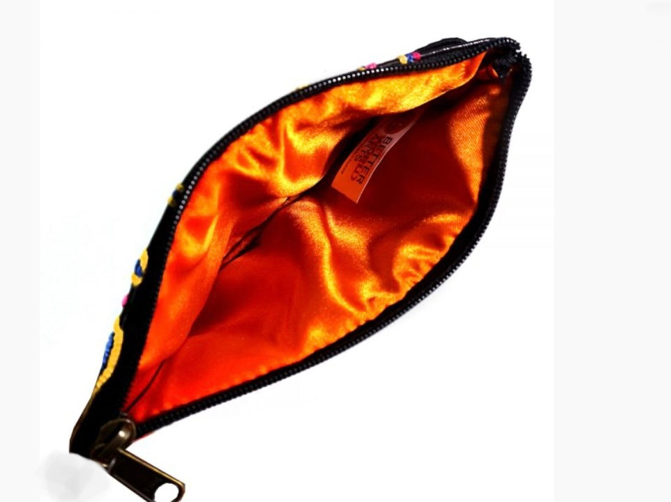 Better World Arts - Tiny Leather Cosmetic Bag, Theo(Faye) Nangala Hudson