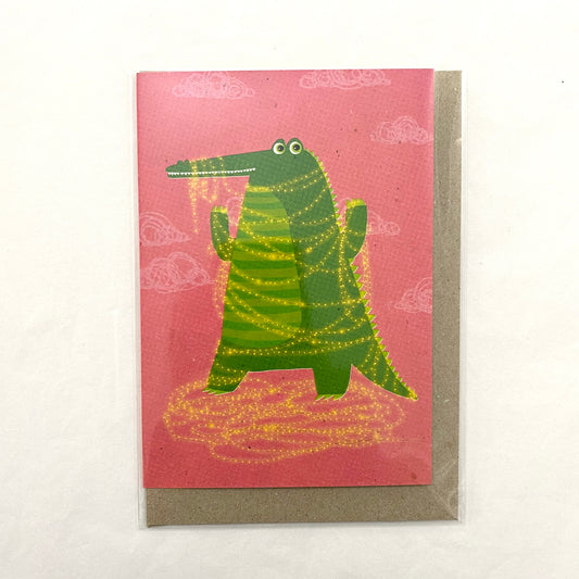Surfing Sloth Card Christmas Croc