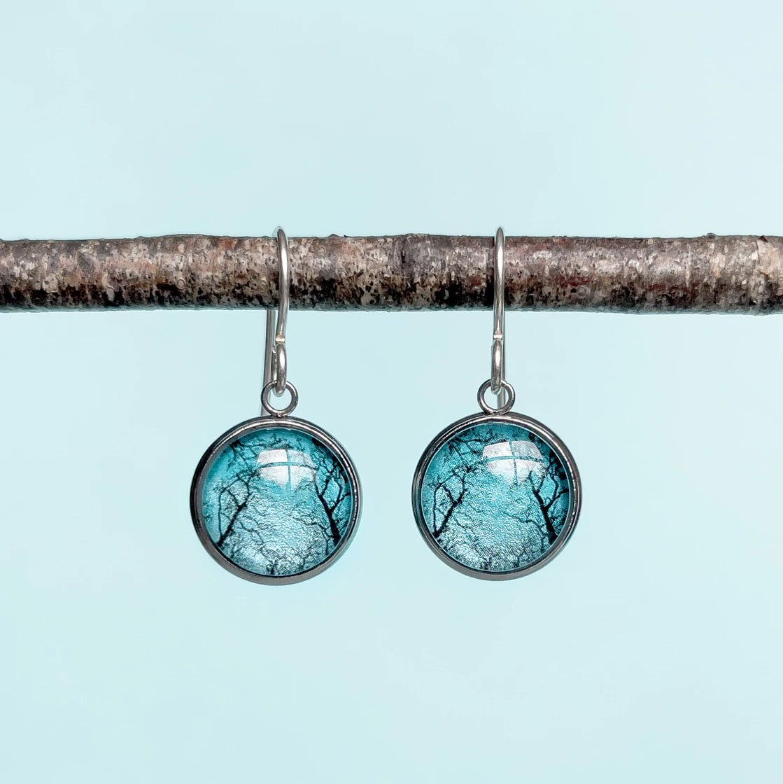 Myrtle & Me Drop Earrings Gum Trees After Fire Blue