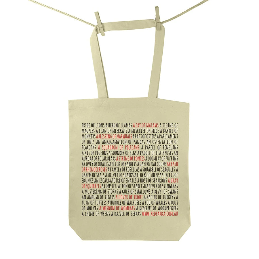 Red Parka Tote Bag Collective Nouns