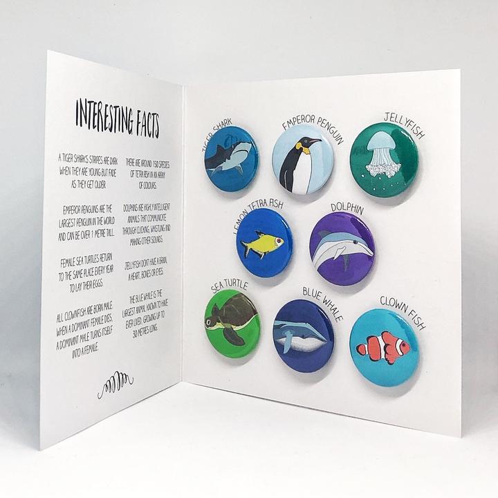 Red Parka Magnet Pack Ocean Creatures