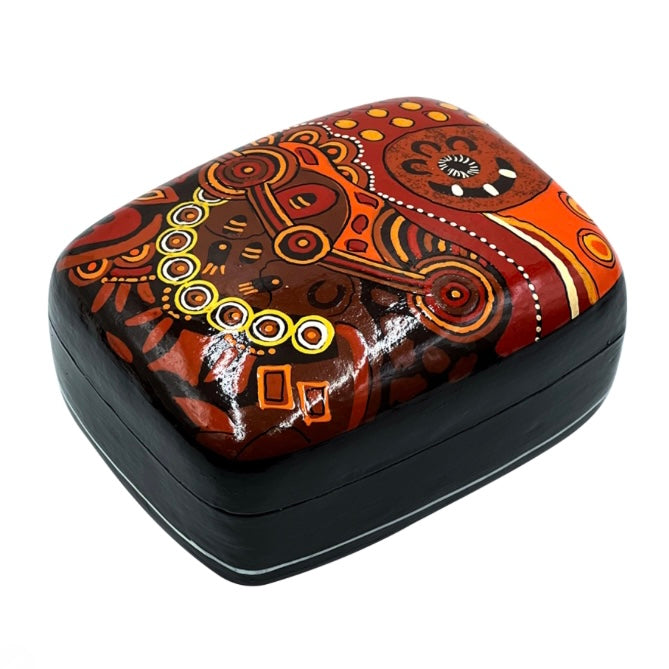 Better World Arts Lacquerware Box - Artist Damien and Yilpi Marks #2