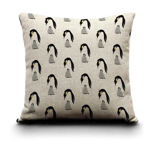 Red Parka Cushion Cover Penguin