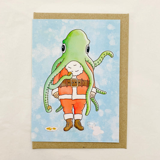 Beau Wylie Christmas Card Octopus Santa