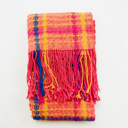 Jackie Made This Hand Woven Cotton Scarf Joy in Peach