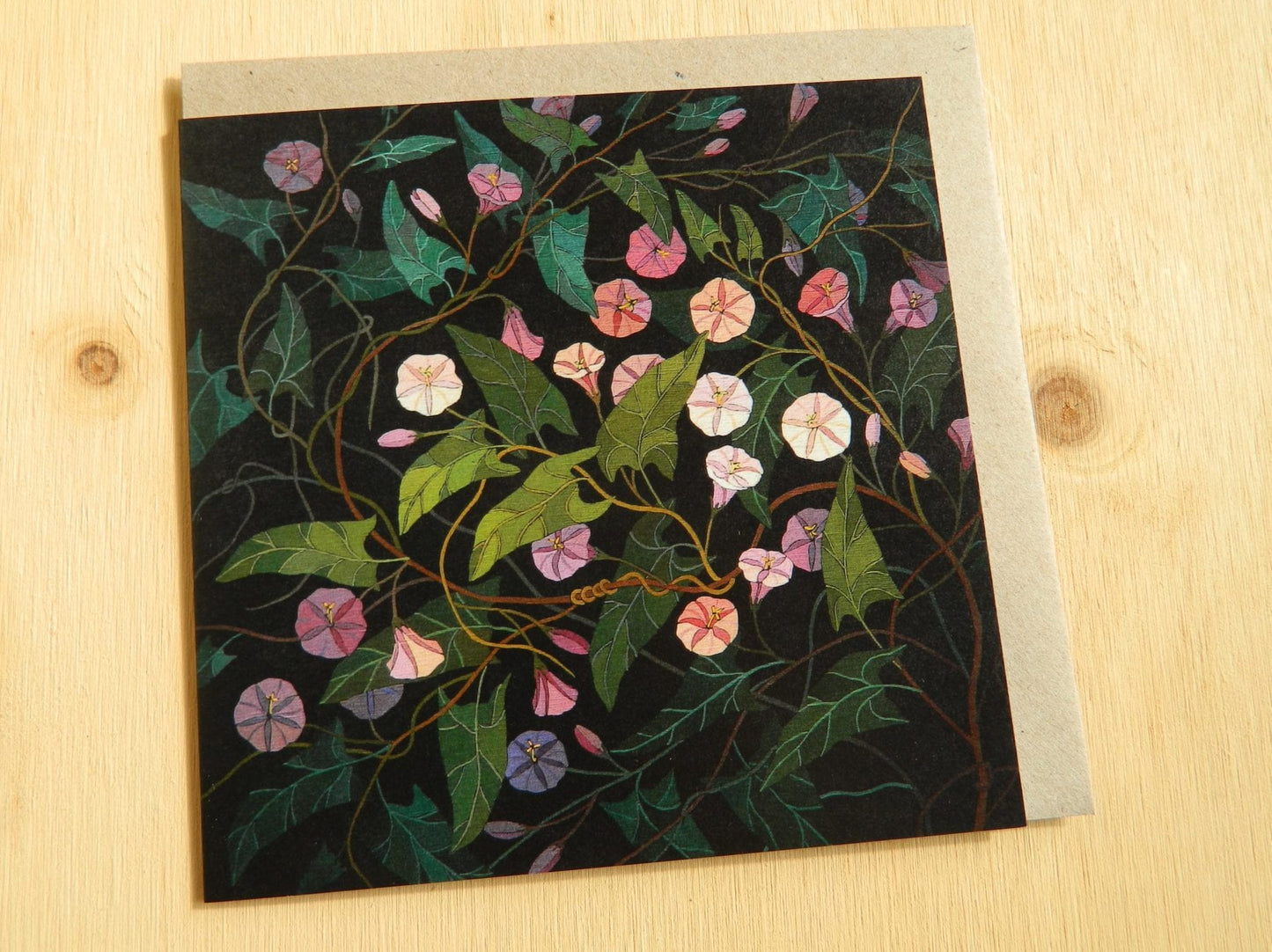 Flowers In Your Hair Card - Pink Morning Glory