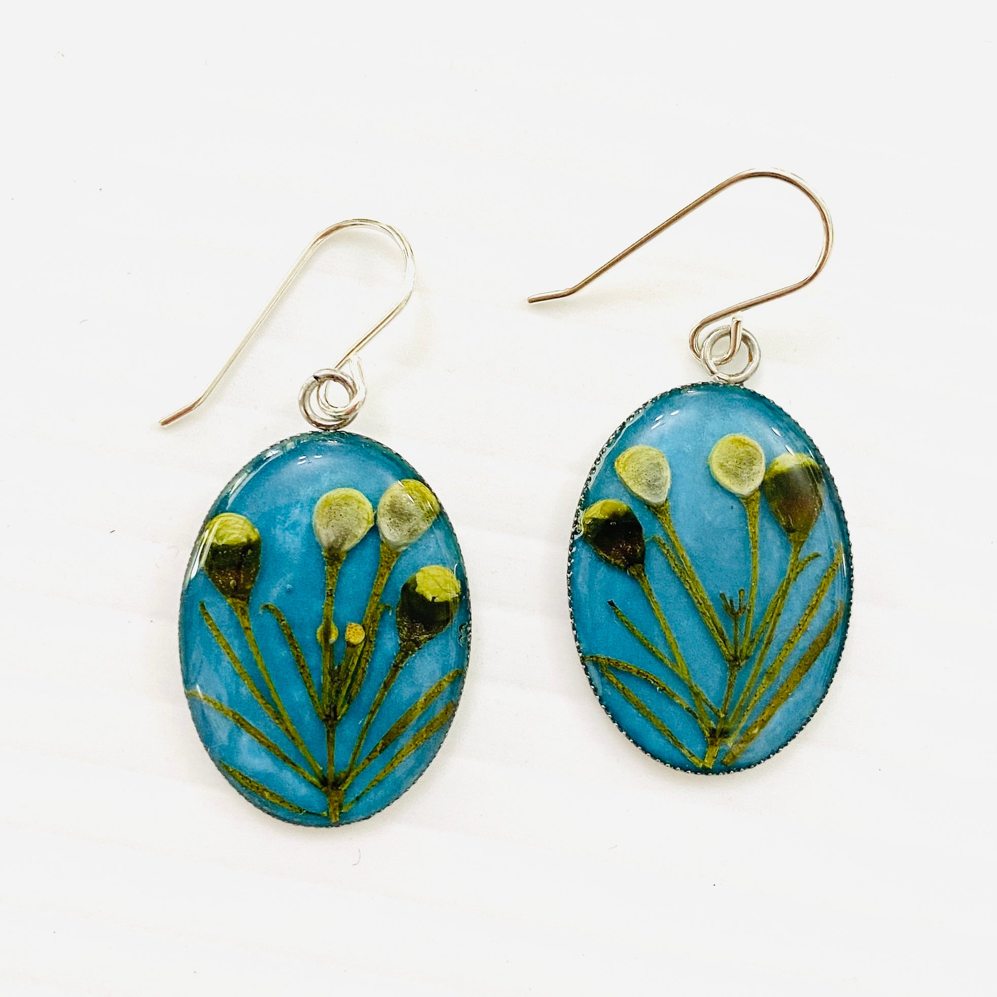 Flowers In Your Hair Large Drop Earrings Wildflowers Buds Willunga