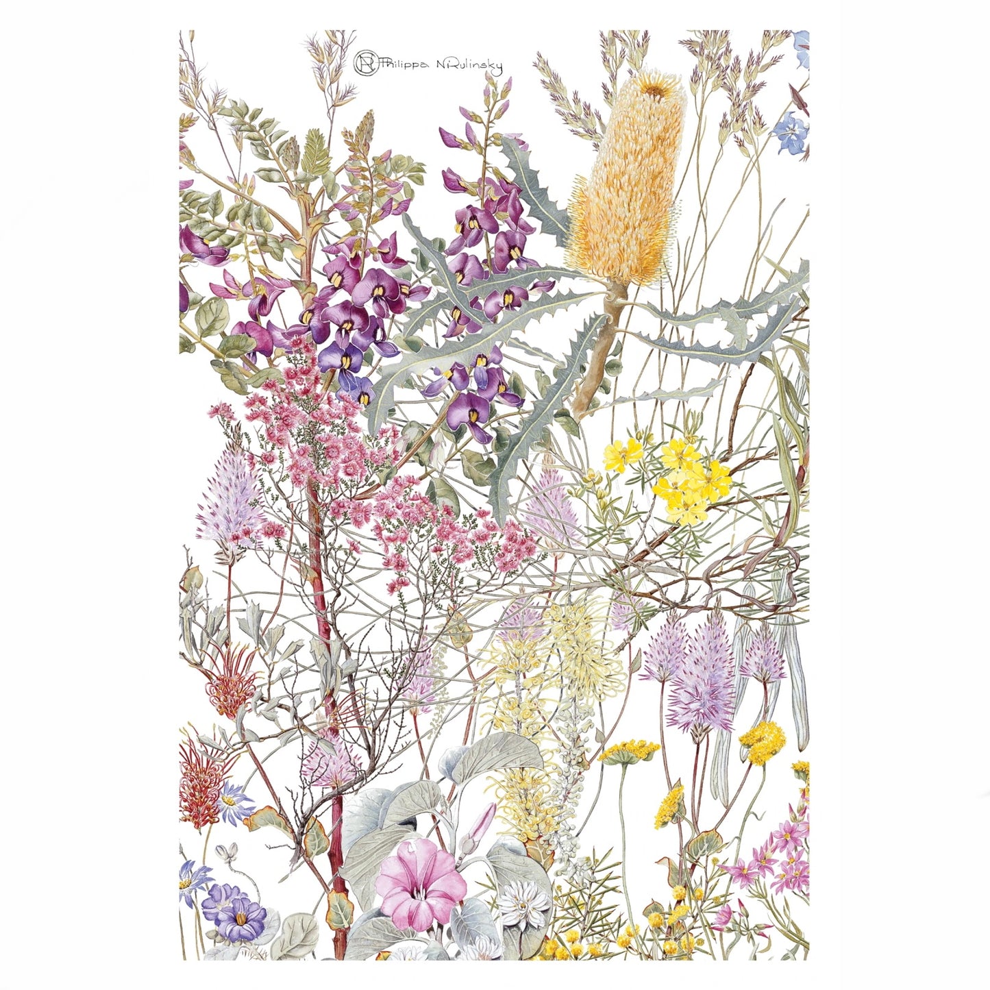 Studio N Linen Tea Towel Murchison Ashburton Region Wildflowers
