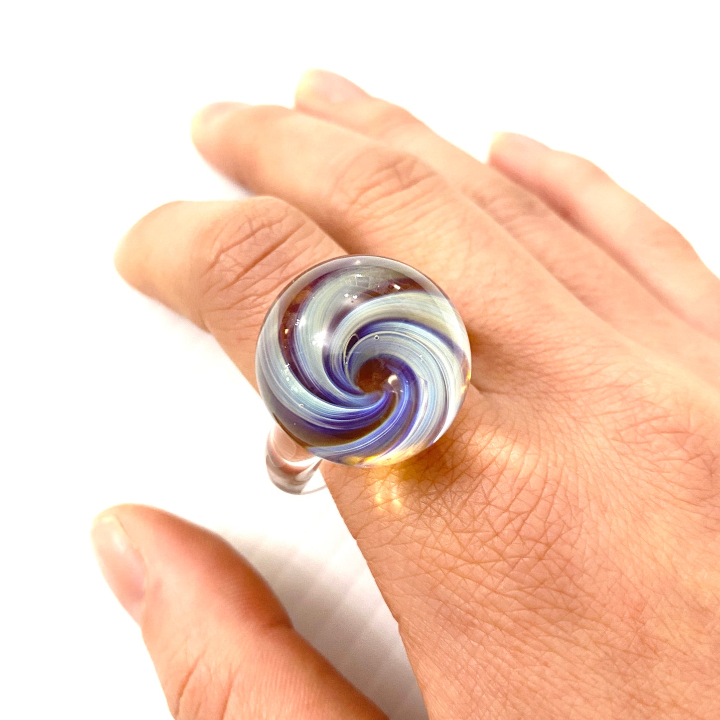 Small Glass Things Seabed Ring - Plum Swish