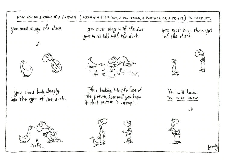 Michael Leunig Card Duck Study