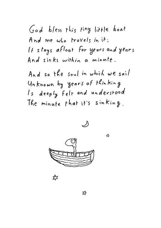 Michael Leunig Print - Tiny Little Boat