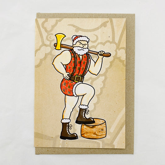 Beau Wylie Christmas Card Lumberjack Santa