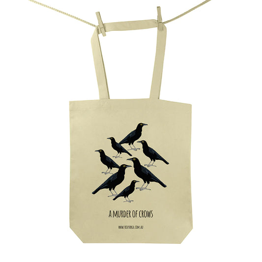 Red Parka Tote Bag Murder of Crows