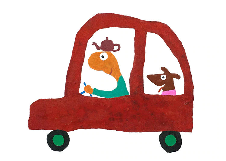 Michael Leunig Card Red Car