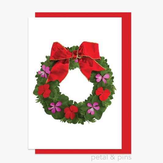 Petal & Pins Christmas Card Festive Wreath