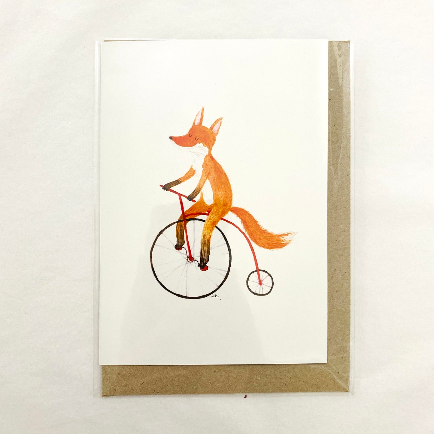 Surfing Sloth Card Bike Fox