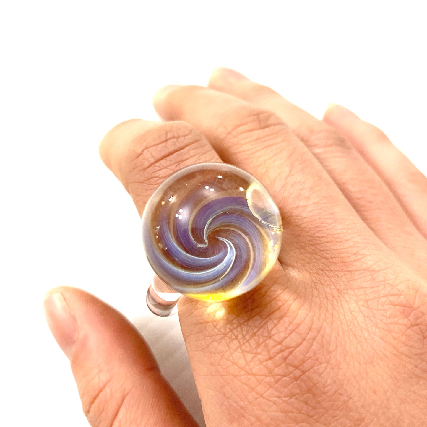 Small Glass Things Seabed Ring - Plum Swish