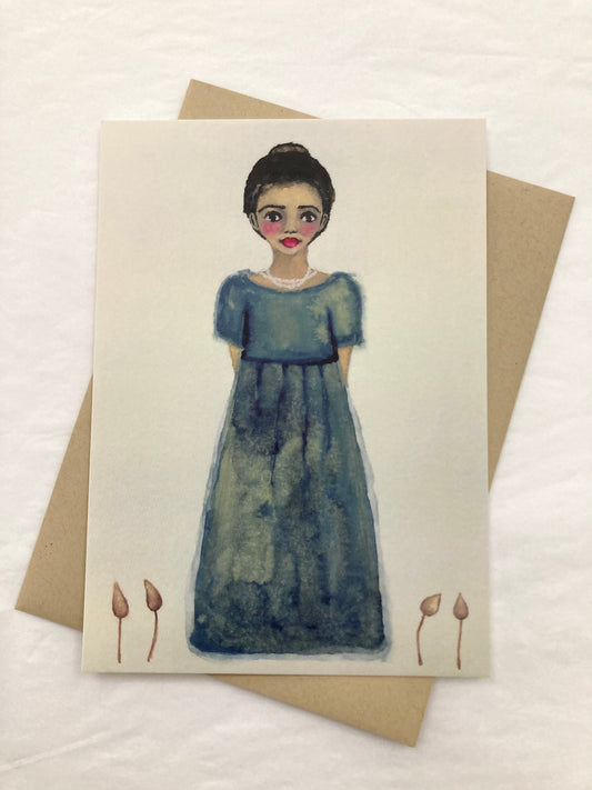 Michelle Hosking Postcard Girl In Blue Dress