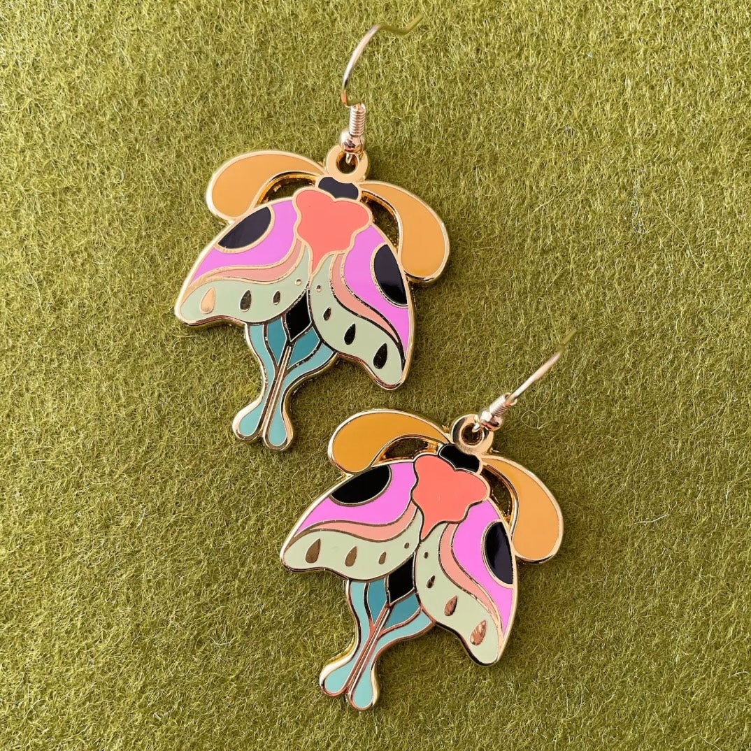 Ashlea Bechaz Earrings - Psychedelic Moth