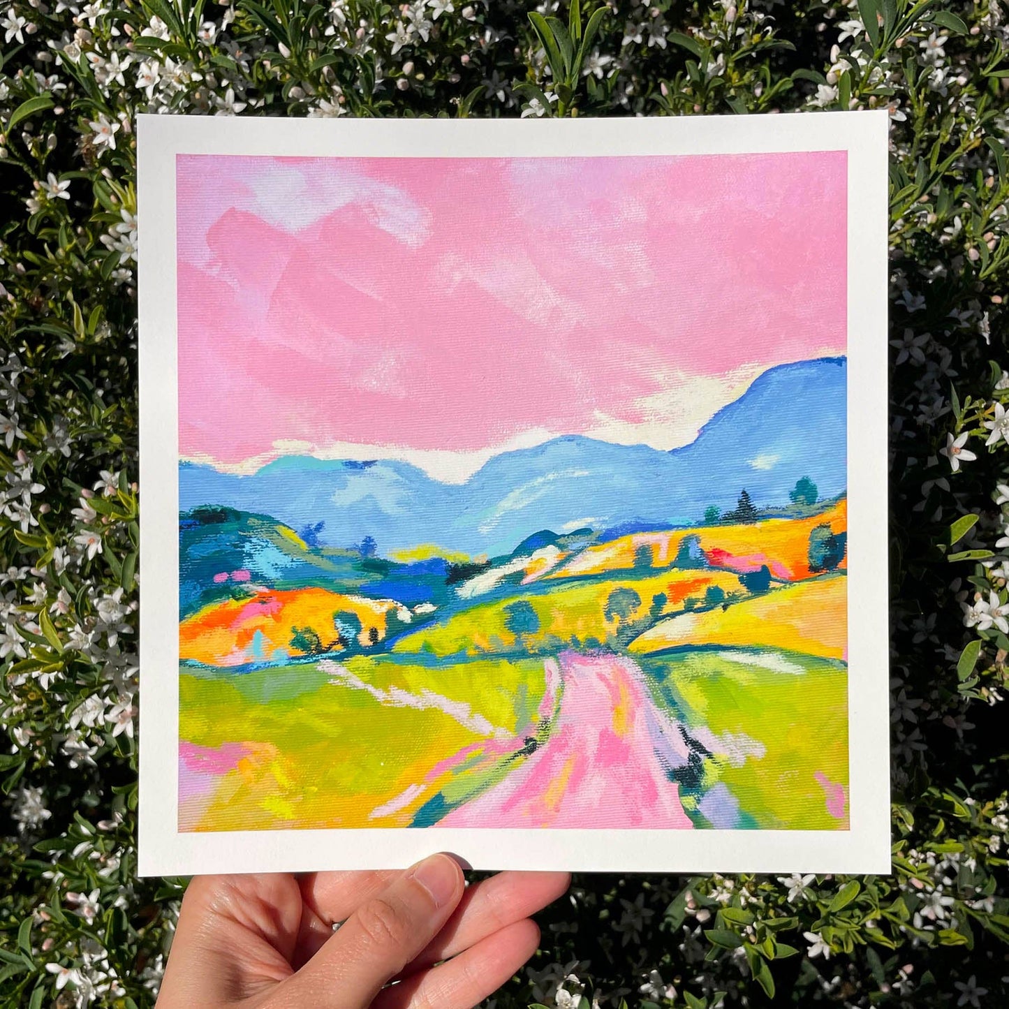 Pastel Landscape V1 Art Print: 8x8" Square