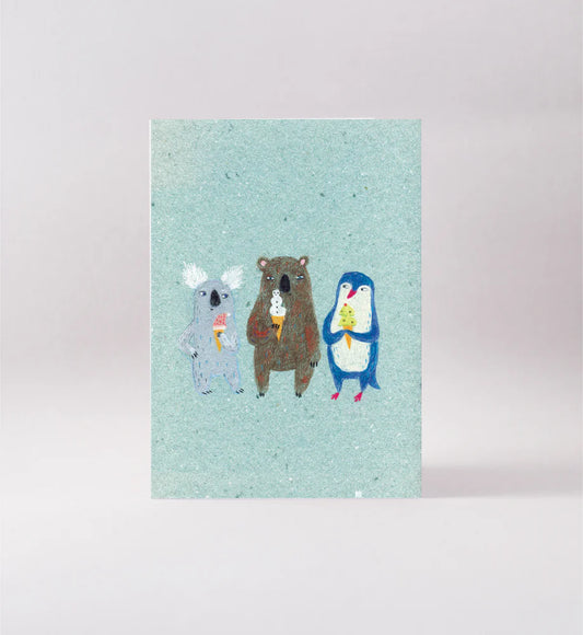 Surfing Sloth Card - Ice Cream