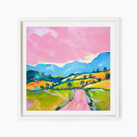 Pastel Landscape V1 Art Print: 8x8" Square