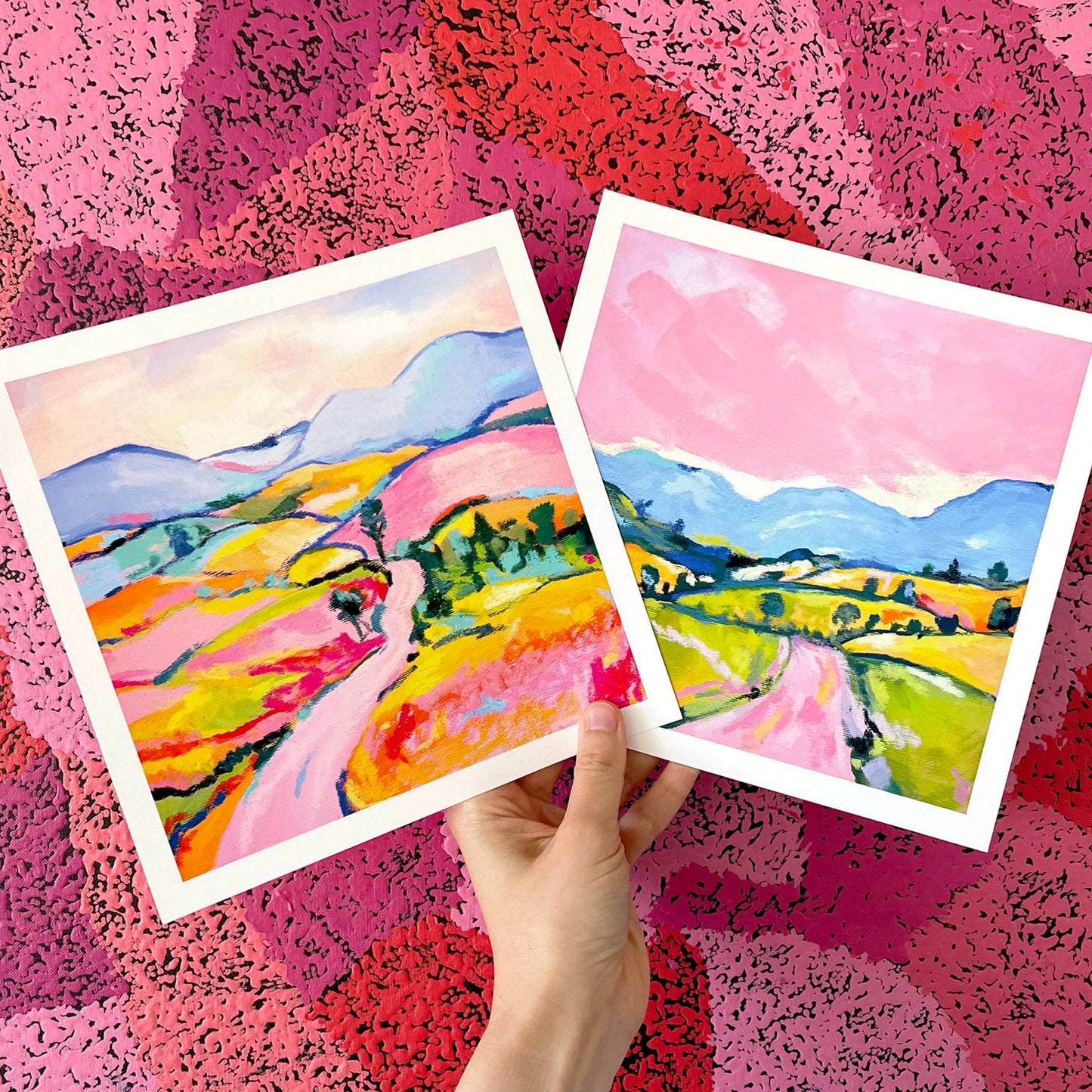 Pastel Landscape V1 Art Print: 8x8" Square