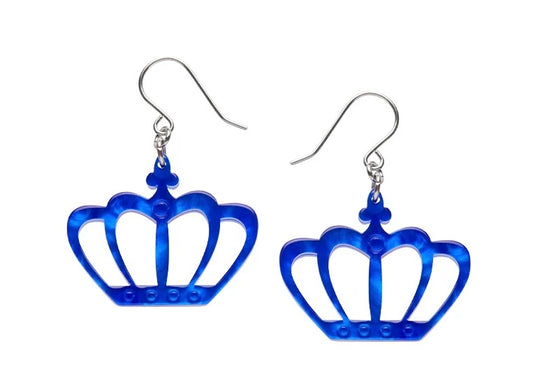 Erstwilder - Royal Crown Drop Earrings (Blue)