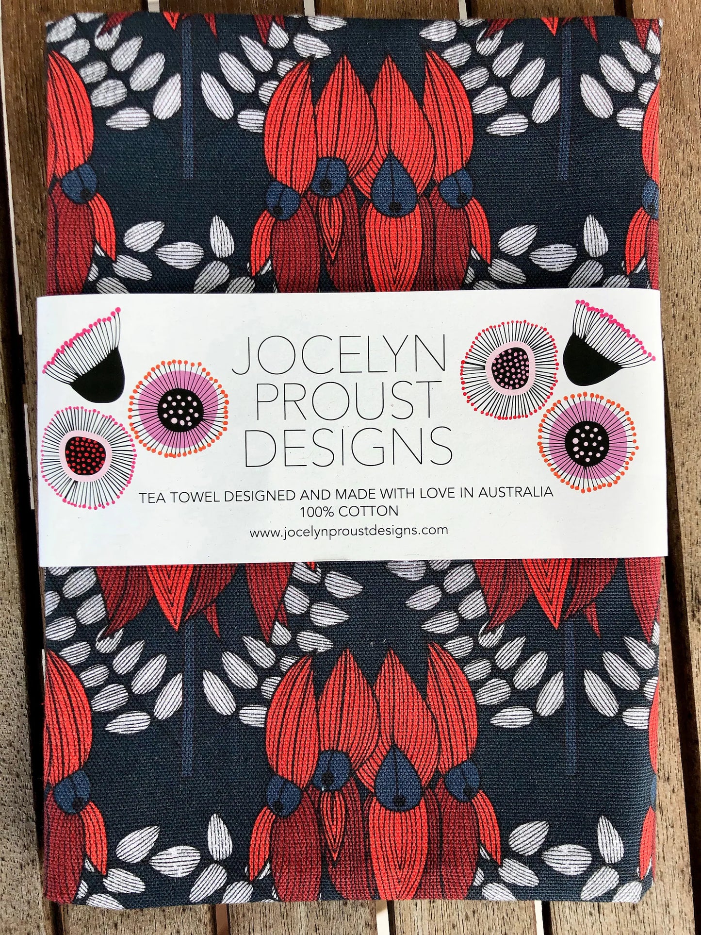 Jocelyn Proust Designs Tea Towel Sturt's Desert Pea